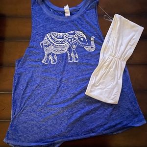 Open Back Tank Top with Solid Bandeau